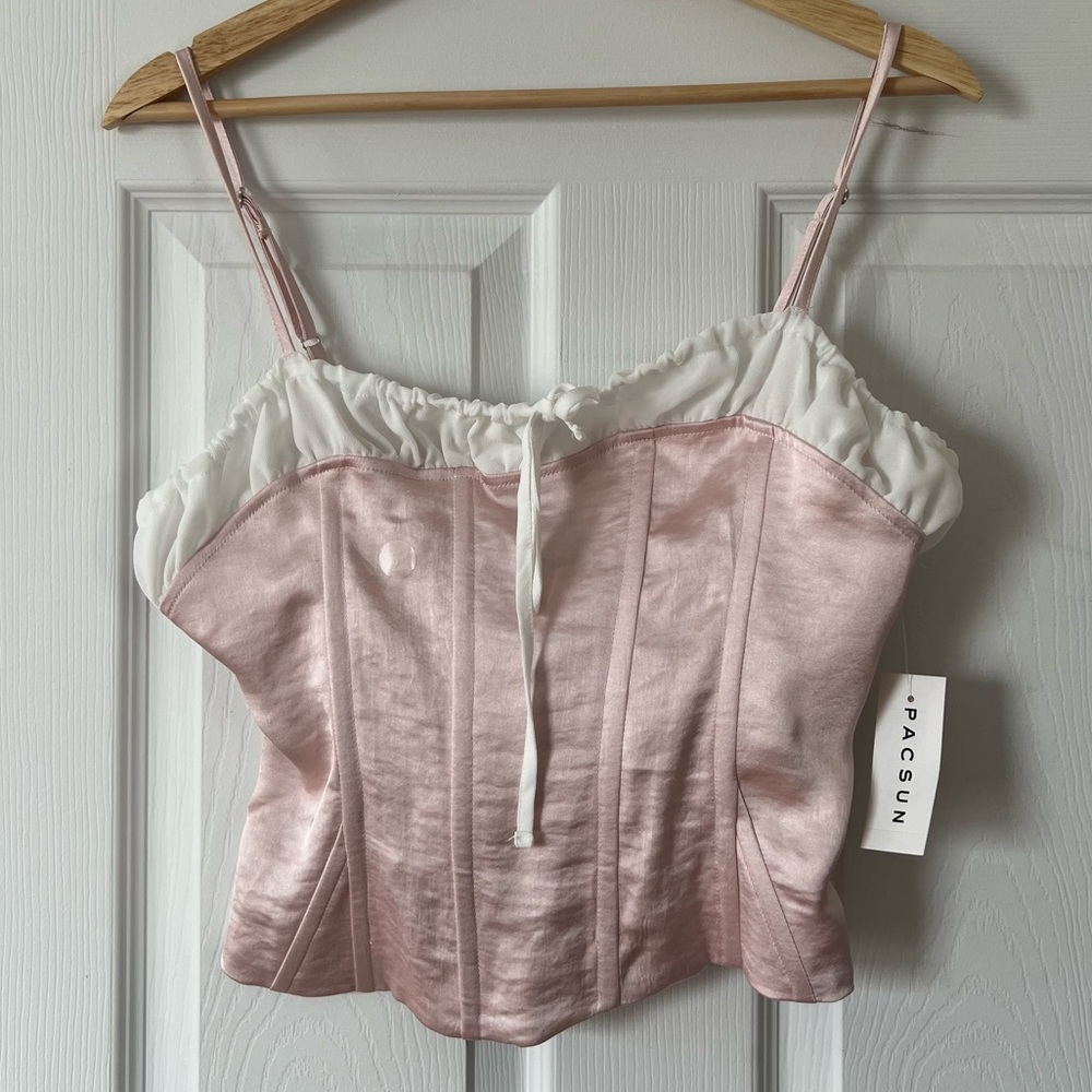 Beverly and Beck pink corset top from Pacsun